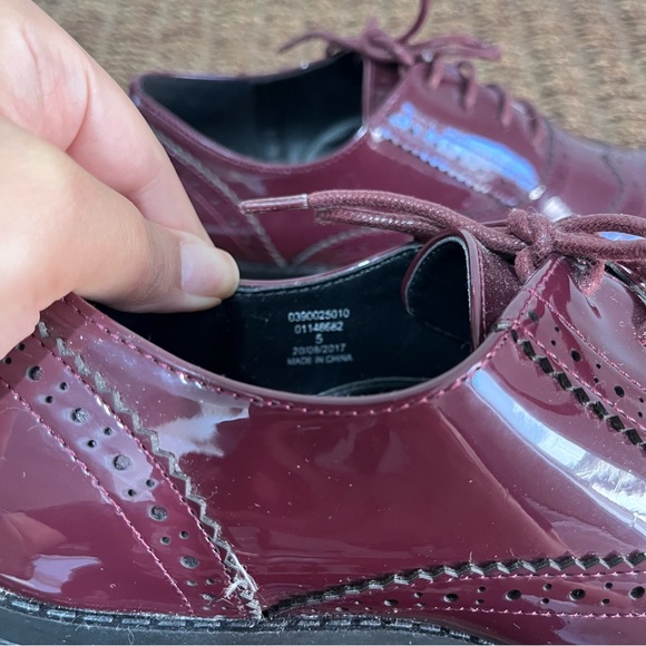 Asos Manic Burgundy Lace-up brogues - Size UK 5 - Picture 10 of 11